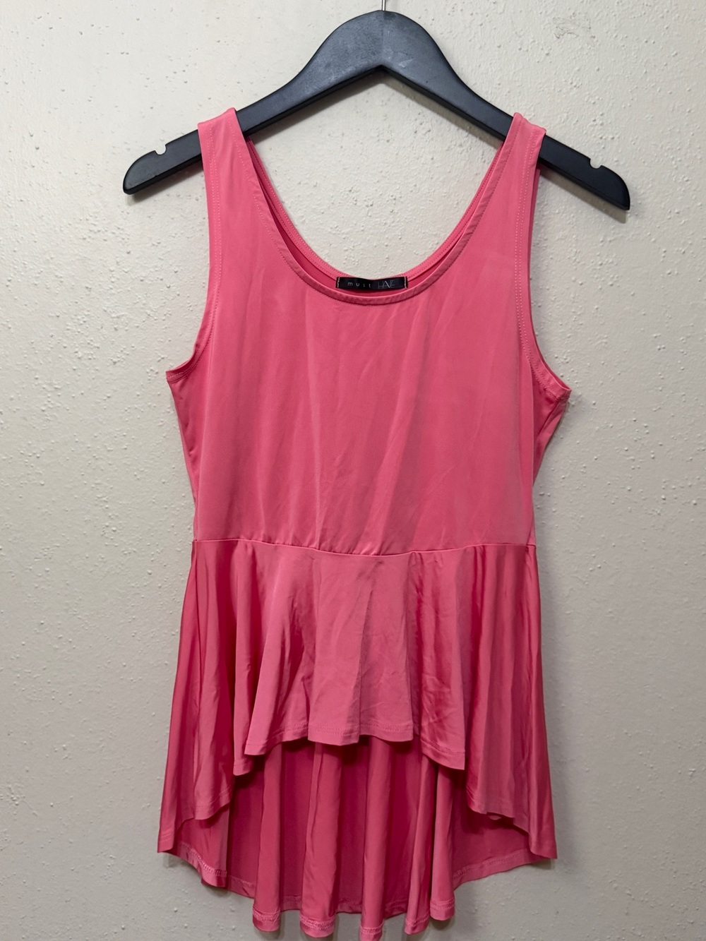 Must Have Hot Pink High-Low Peplum Tank